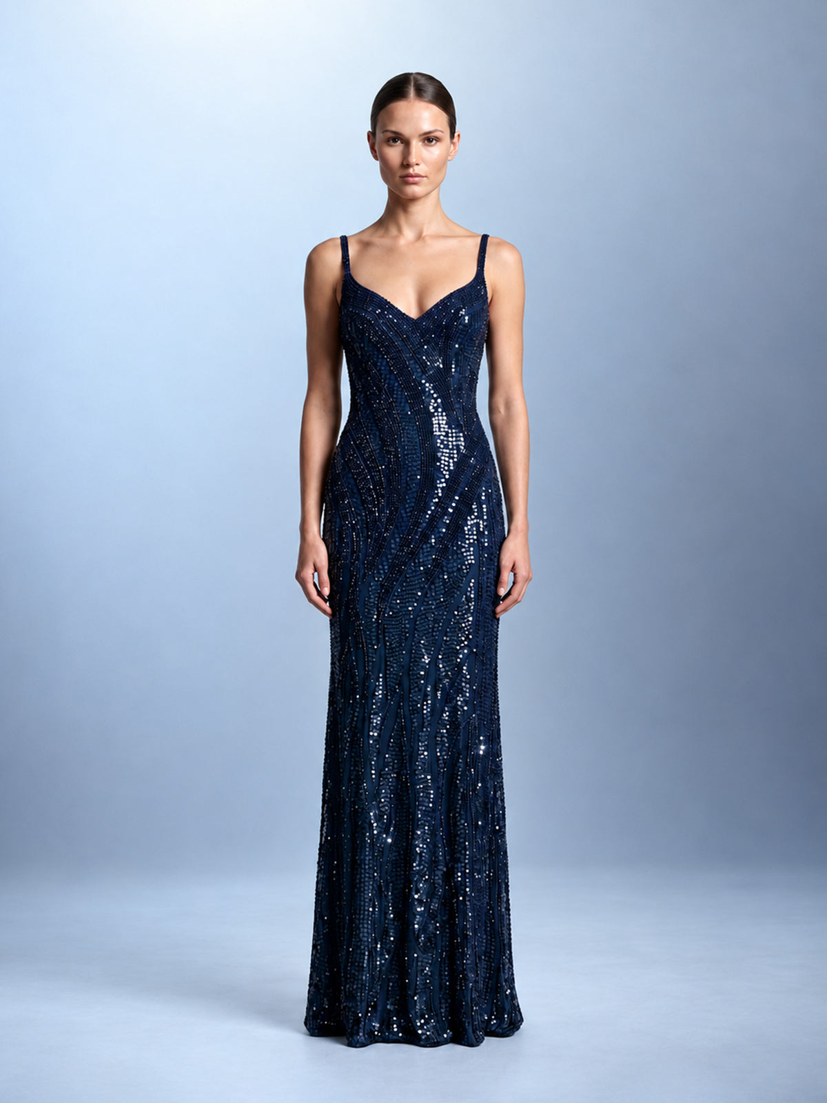 Midnight Cascade Gown