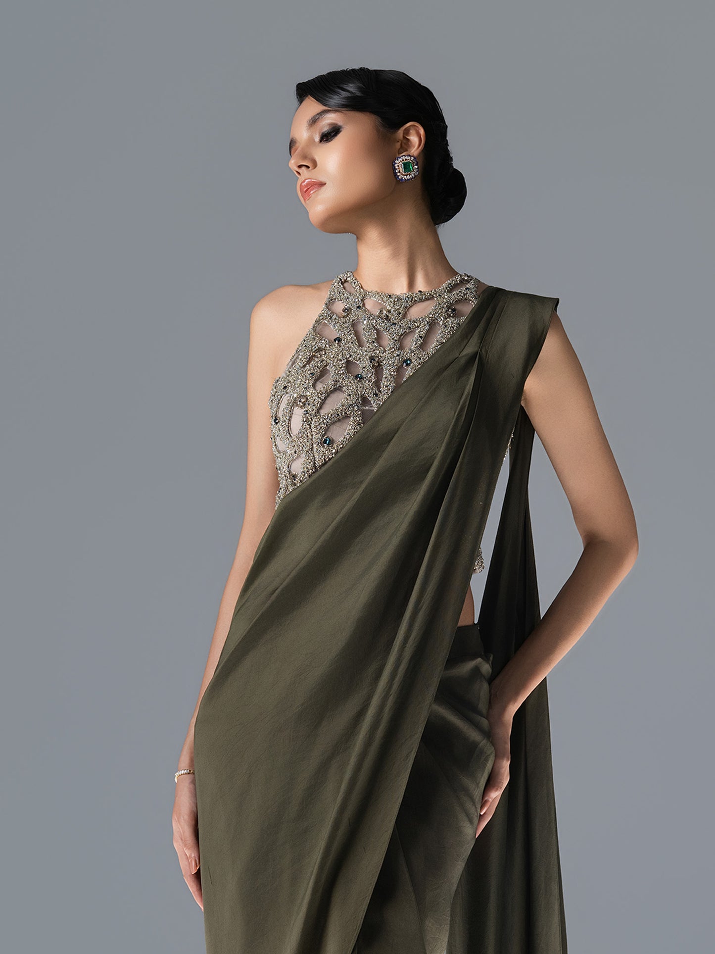 Fern light sari