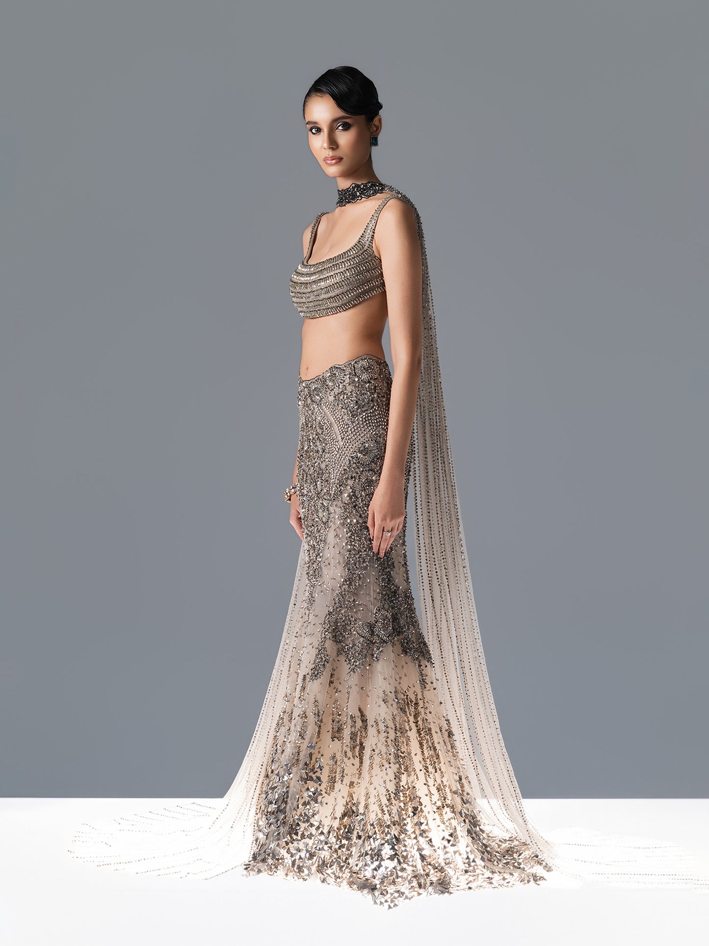 Halo Ecru Lehnga Set