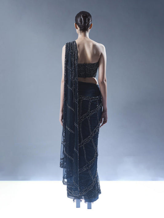 Nocturne Lattice Saree