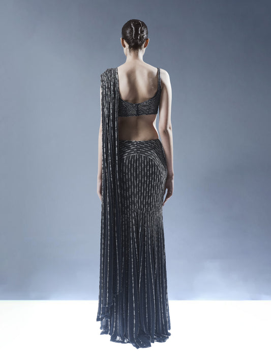 Helix Sculpted Saree Gown