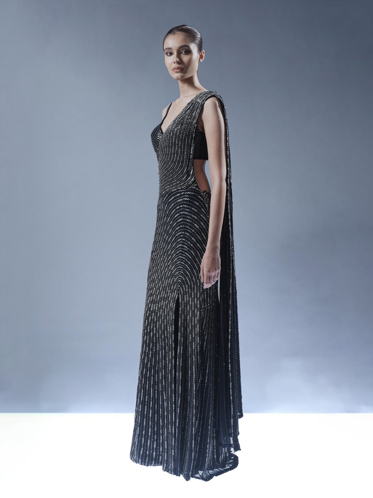 Helix Sculpted Saree Gown