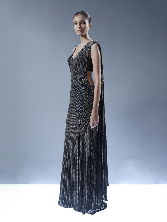 Helix Sculpted Saree Gown