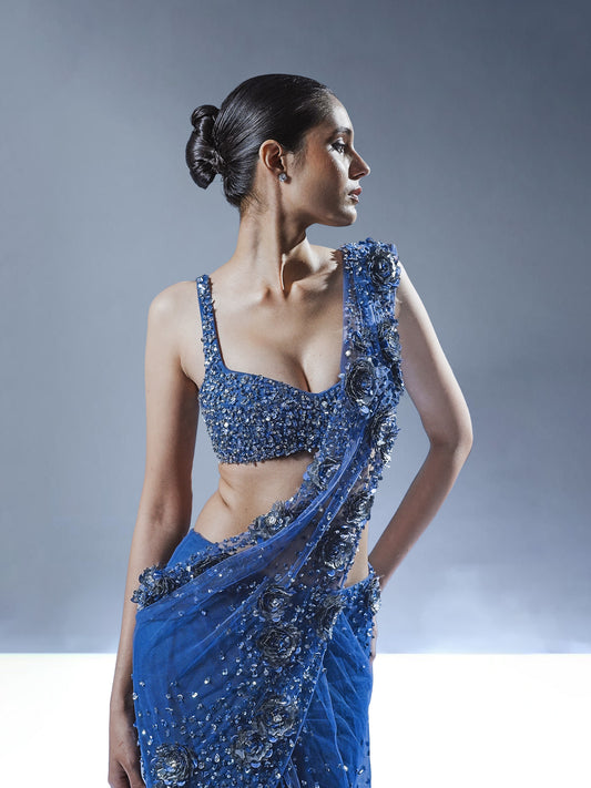 Abyssal Bloom Saree