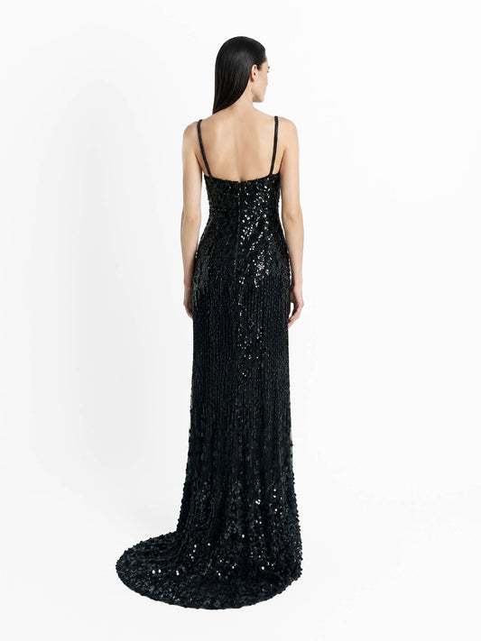 Moonlit Cascade Embellished Gown