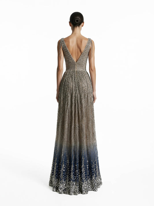 Celestial Cascade Embellished Gown