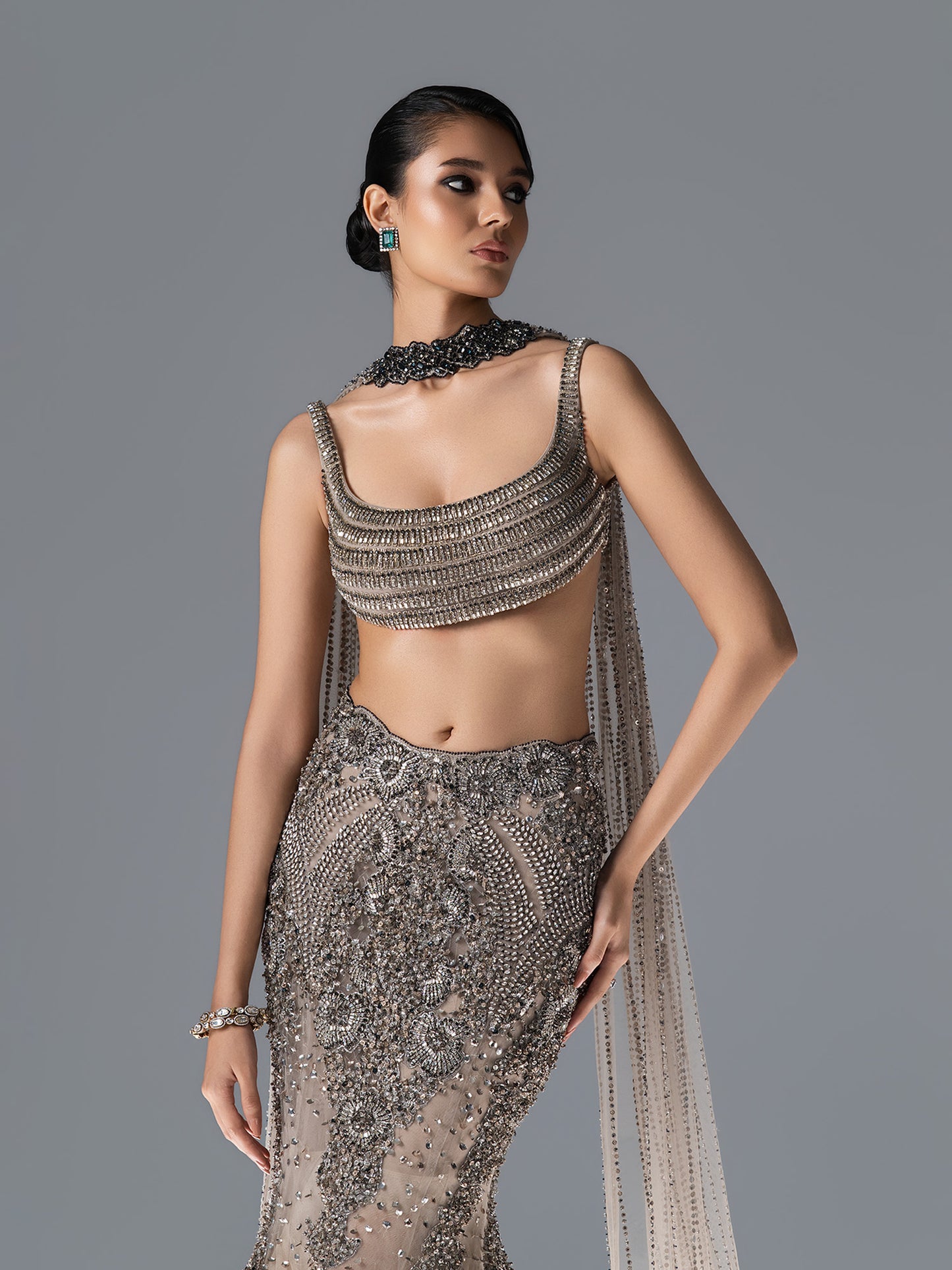 Halo Ecru Lehnga Set
