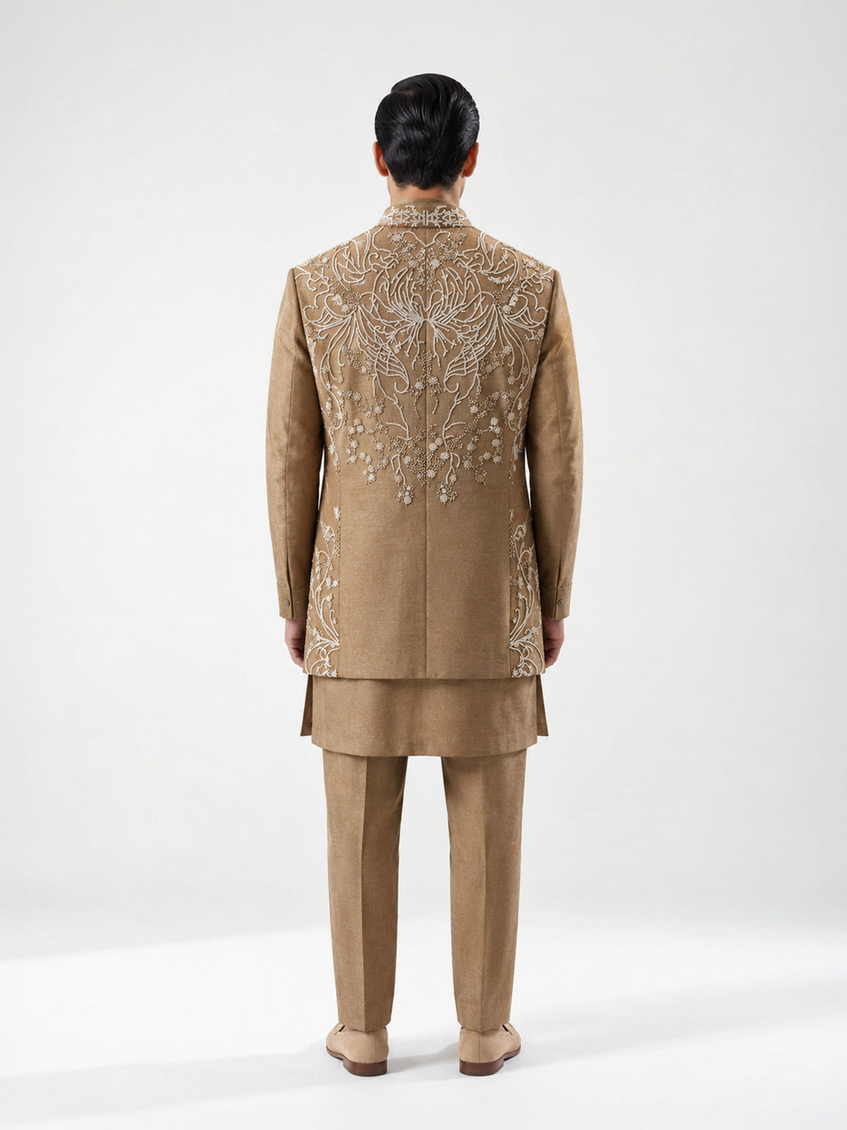 Botanical Threadwork Kurta & Waist Jacket Set