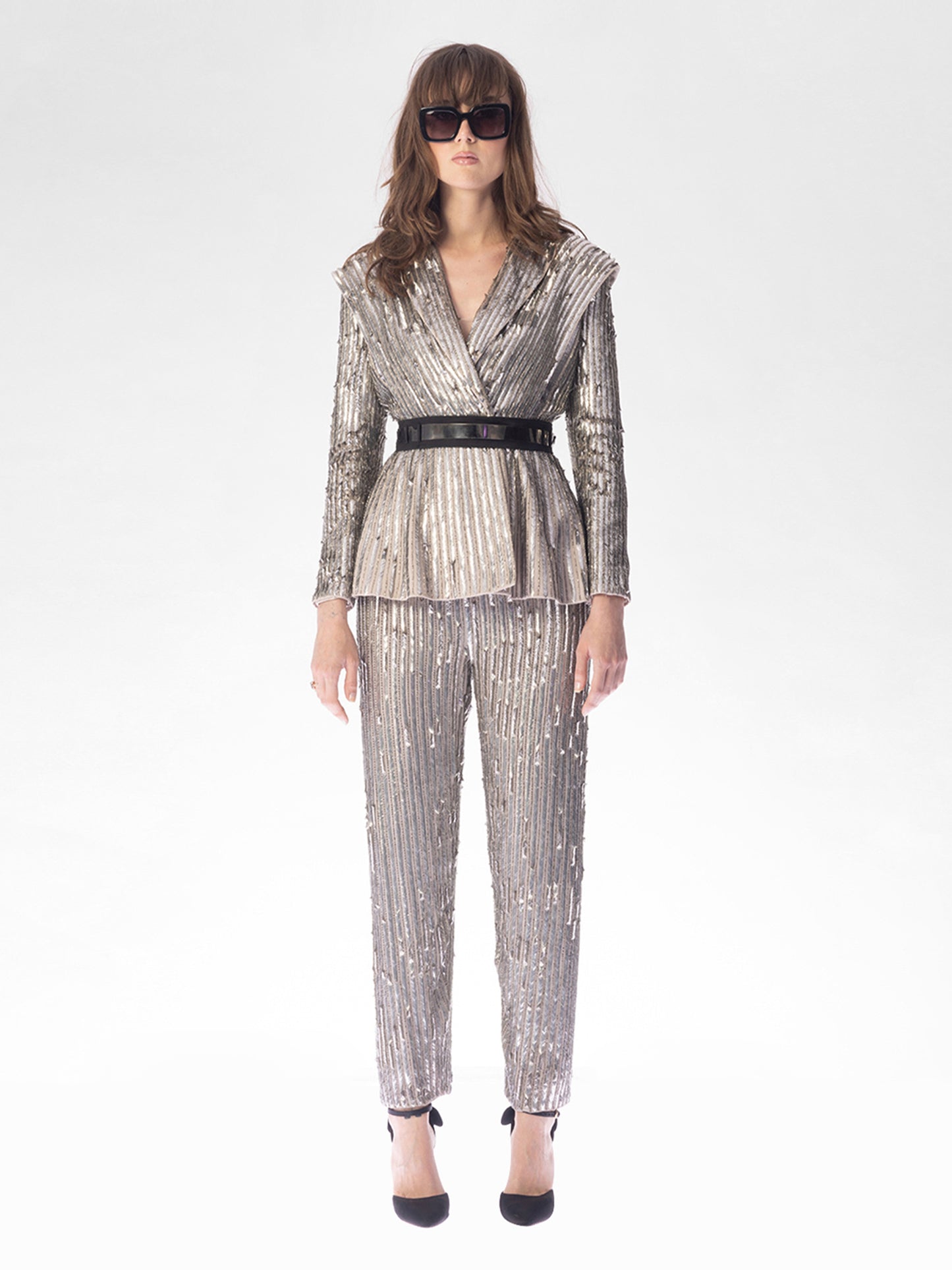 Silver Arrow Sequin Jacket Set