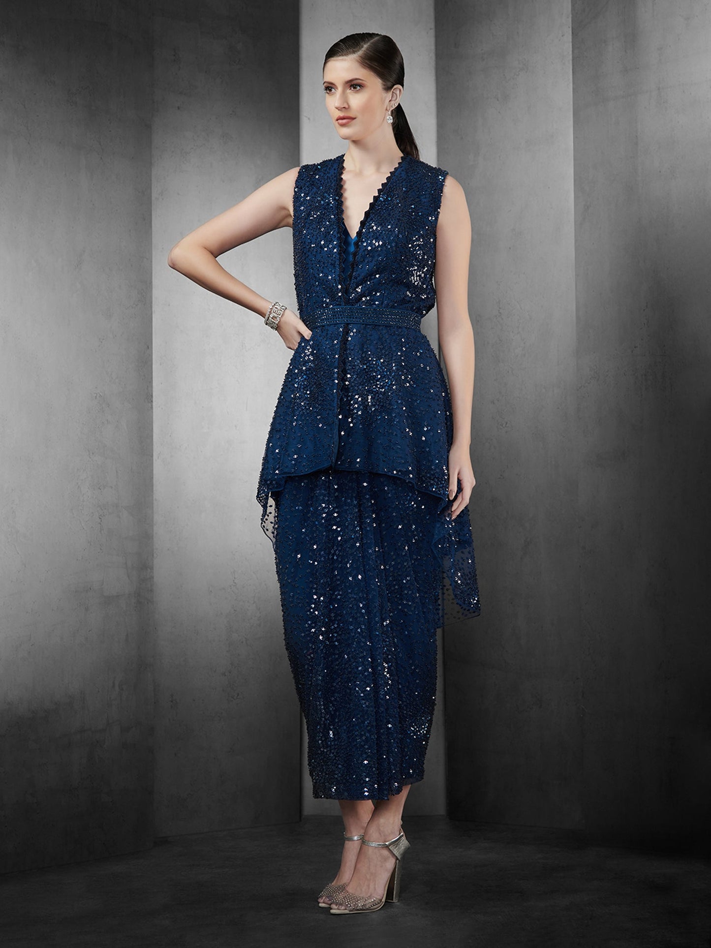 Helix Nebula Crystal Beaded Sleeve Less Jacket