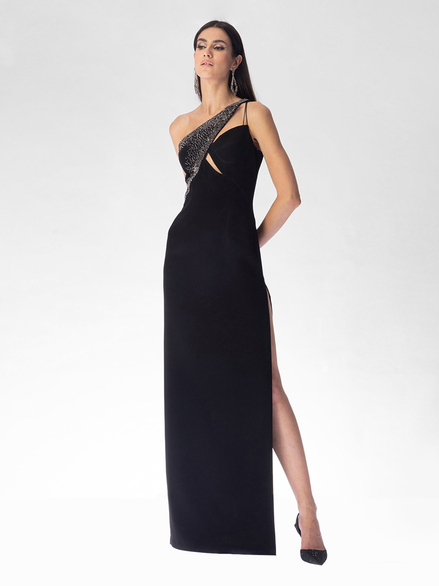 Leonids Black Embellished Dress