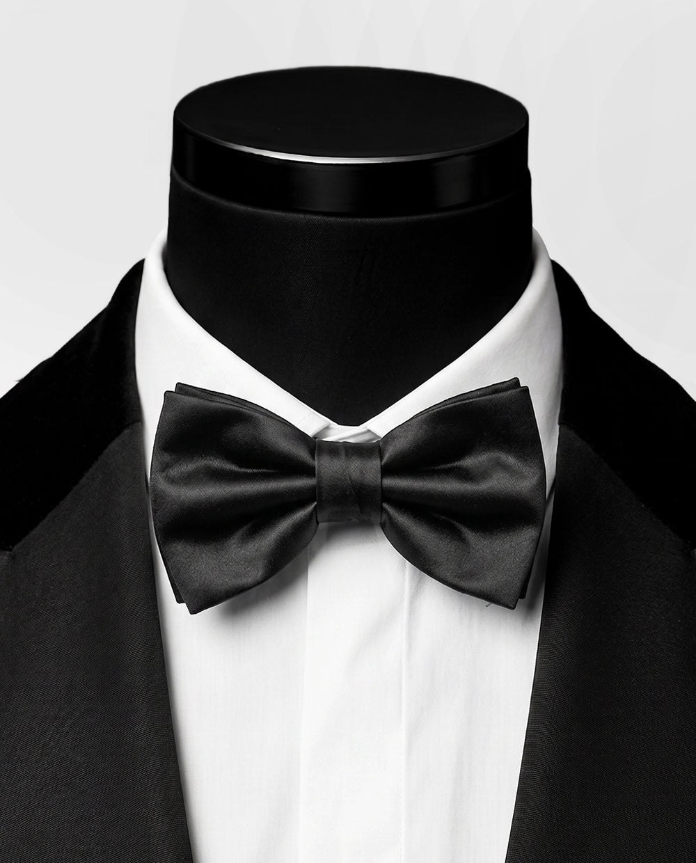 Midnight Satin Bow Tie