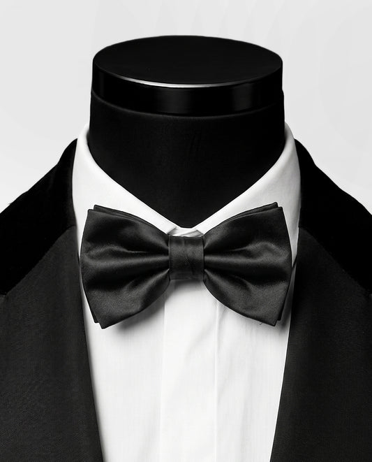 Midnight Satin Bow Tie