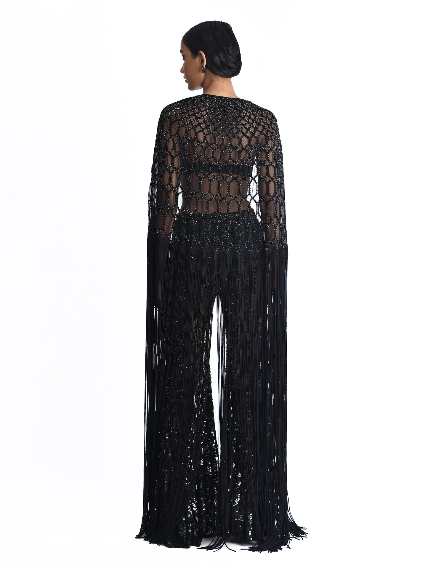 Alhazen Sharara Pants With Orbit Bustier And Cape