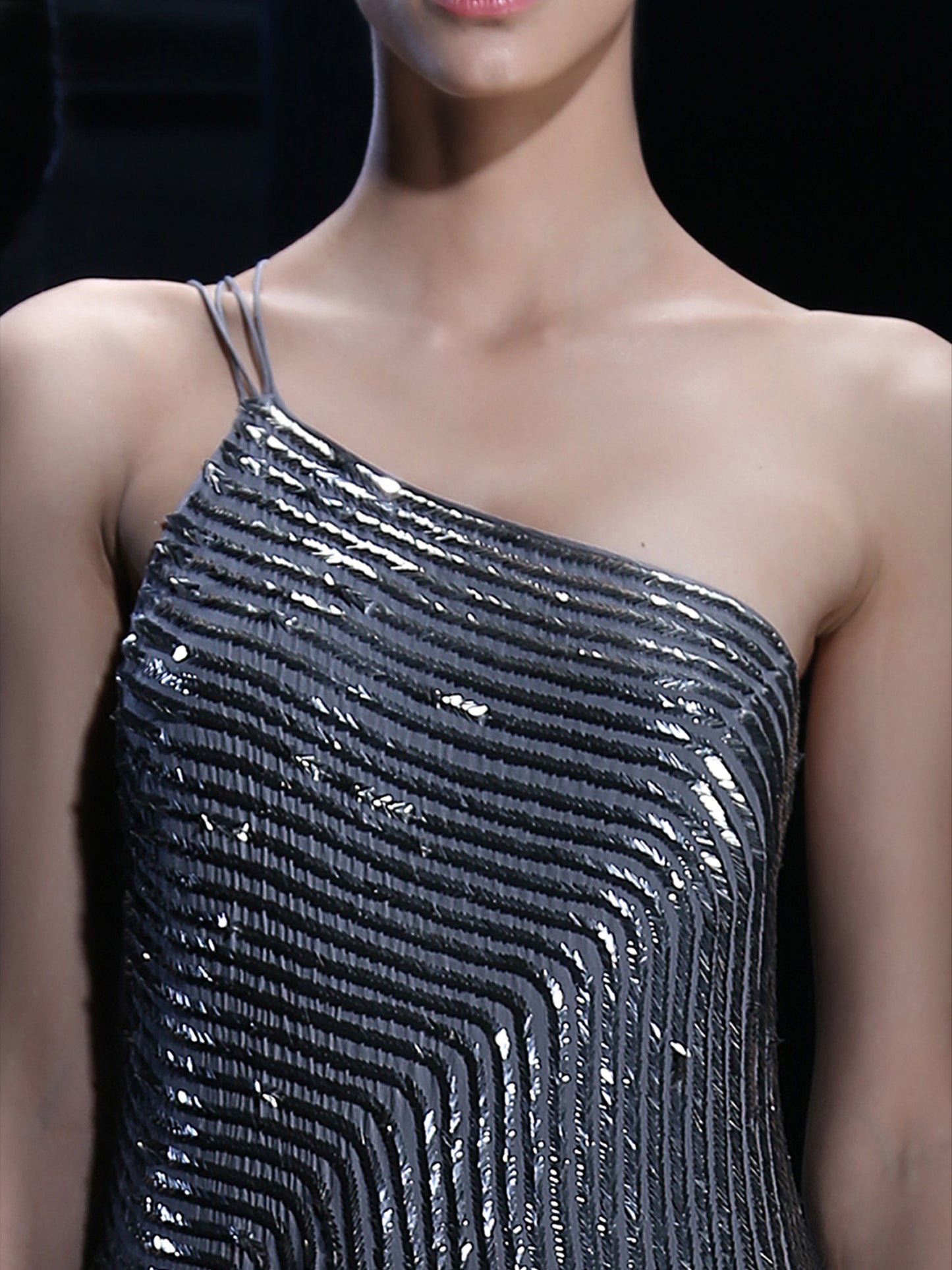 Lunar Mirage One-Shoulder Gown