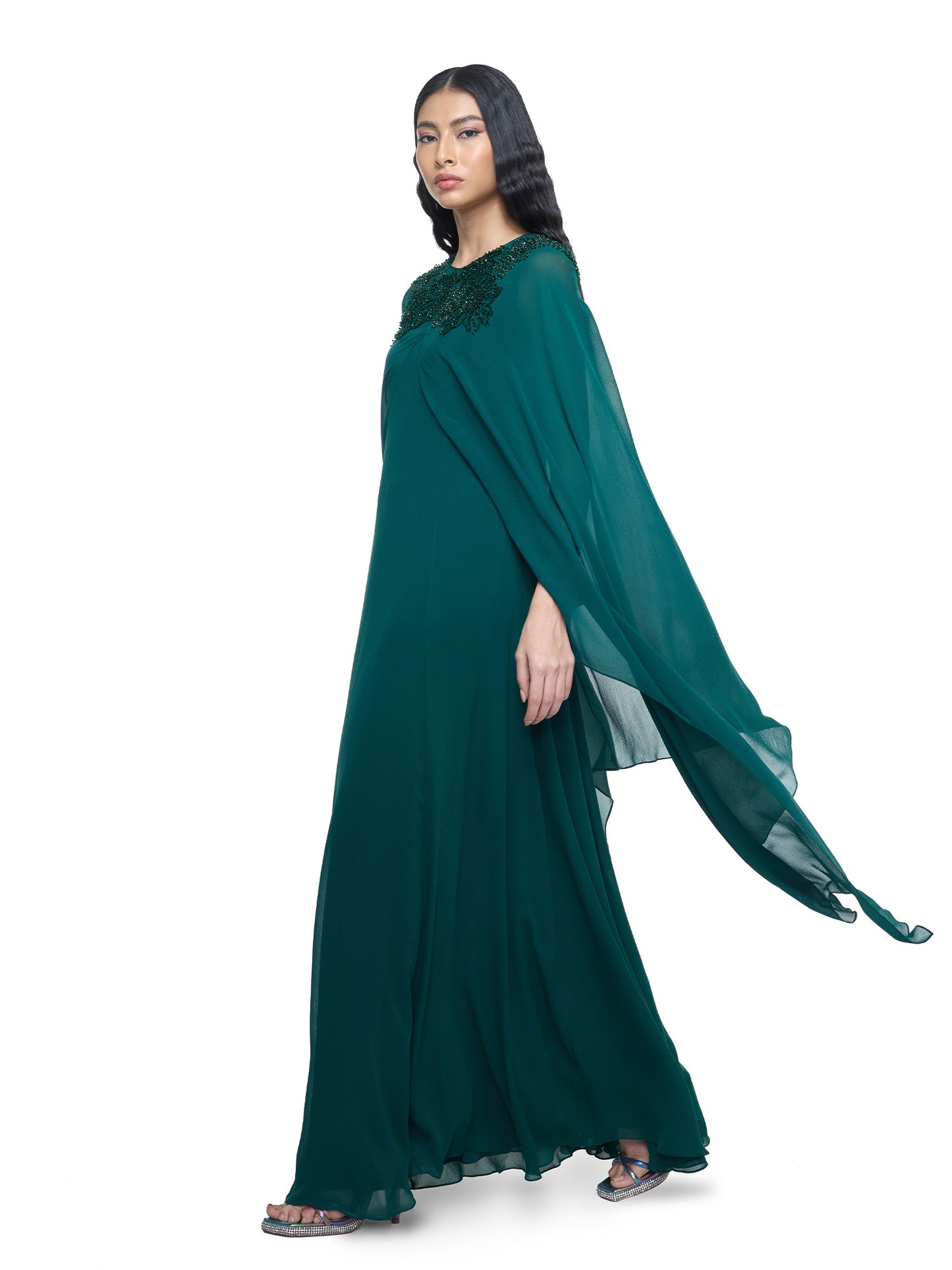 Embroidered Collar Dress