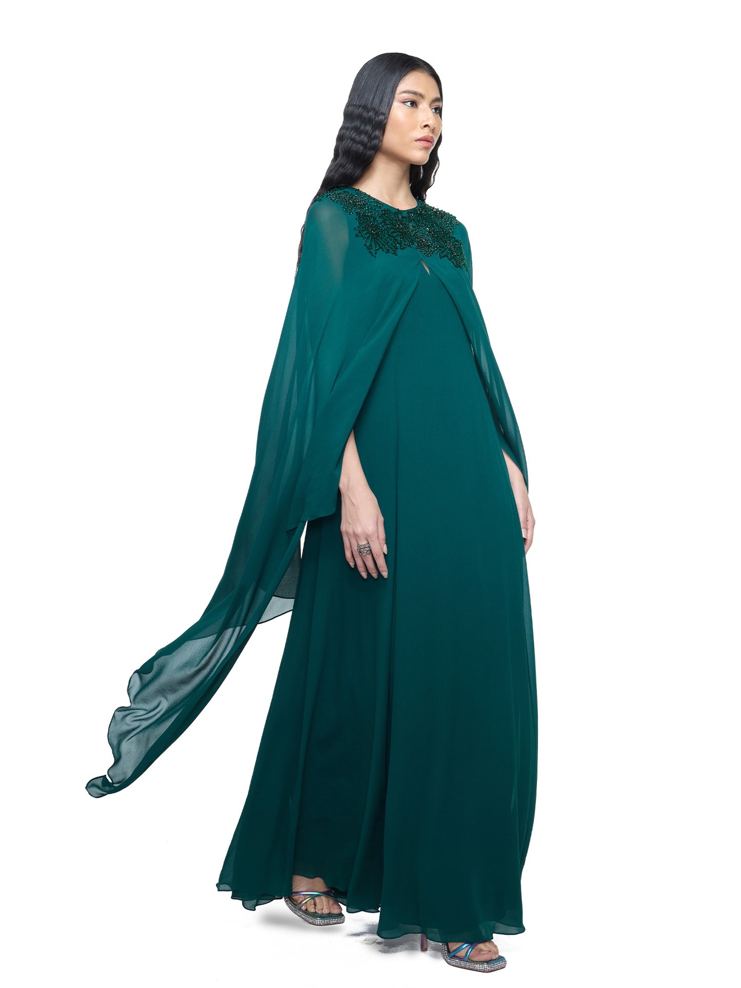 Embroidered Collar Dress