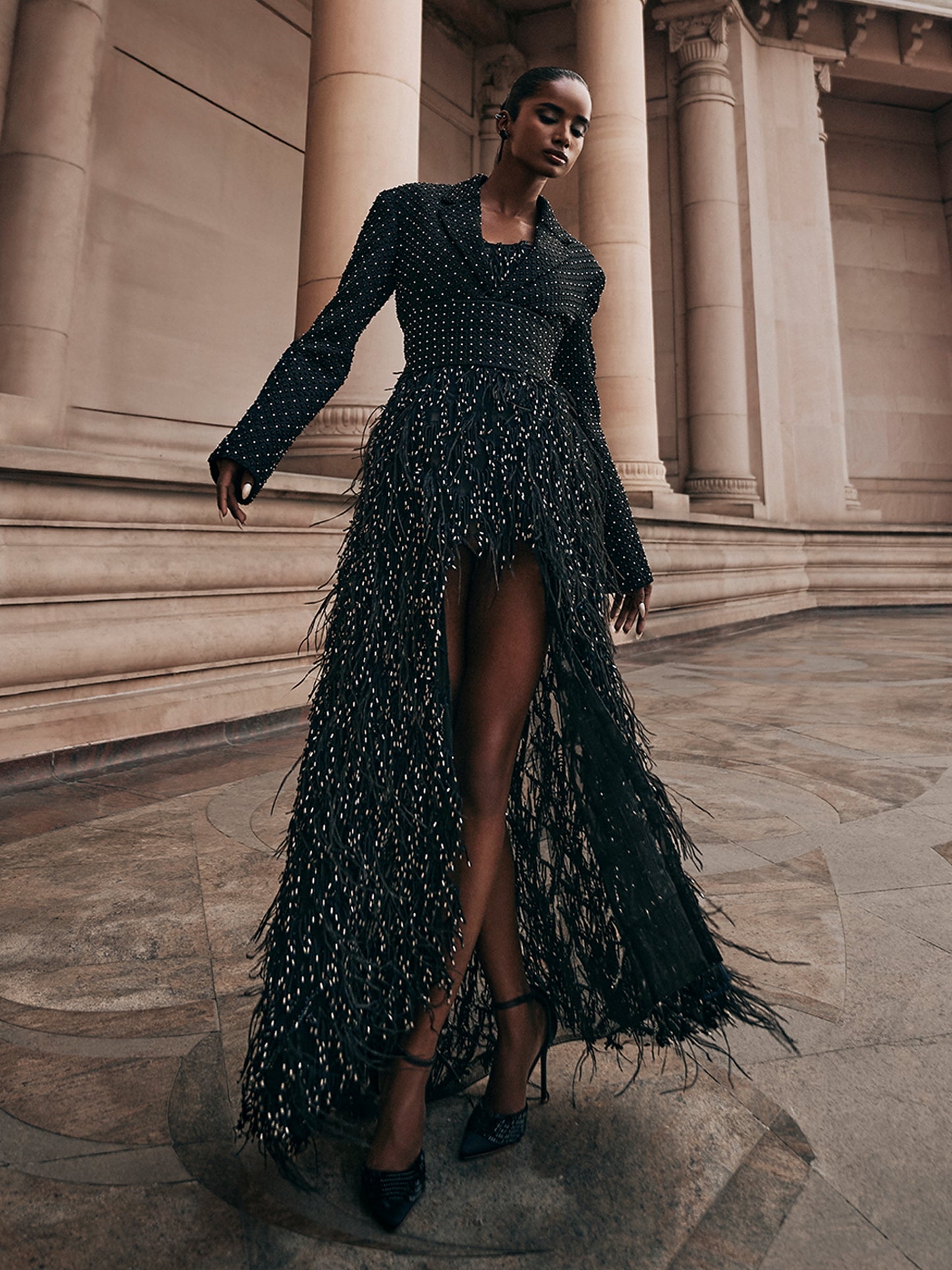 Chryso Fringe Asymmetric Dress