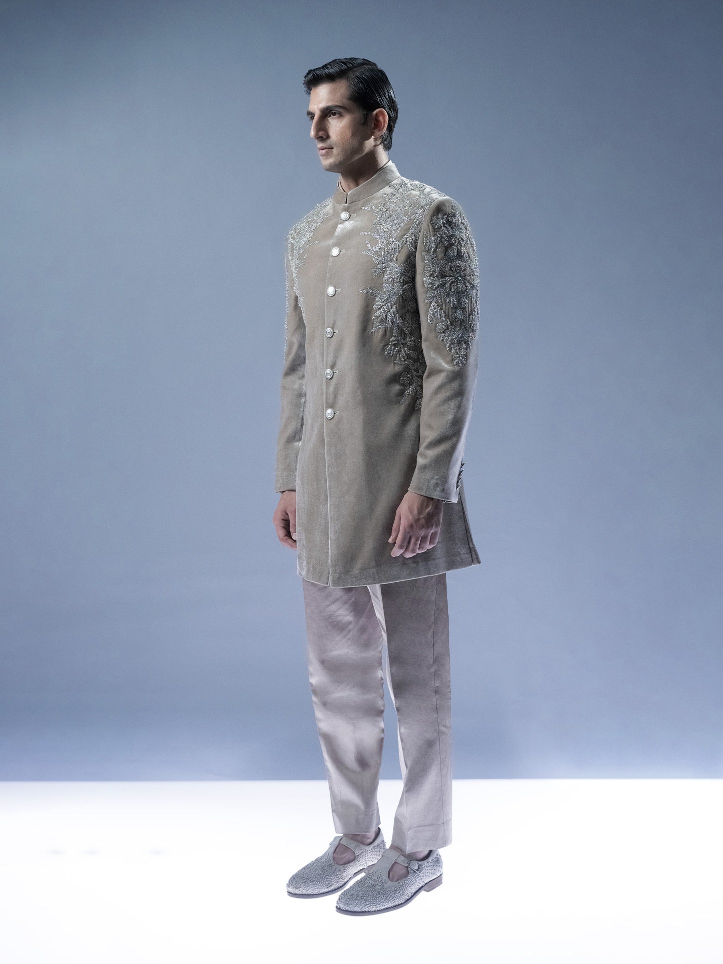 Velour Crest Sherwani