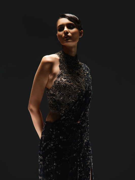 Midnight Ivy Sari