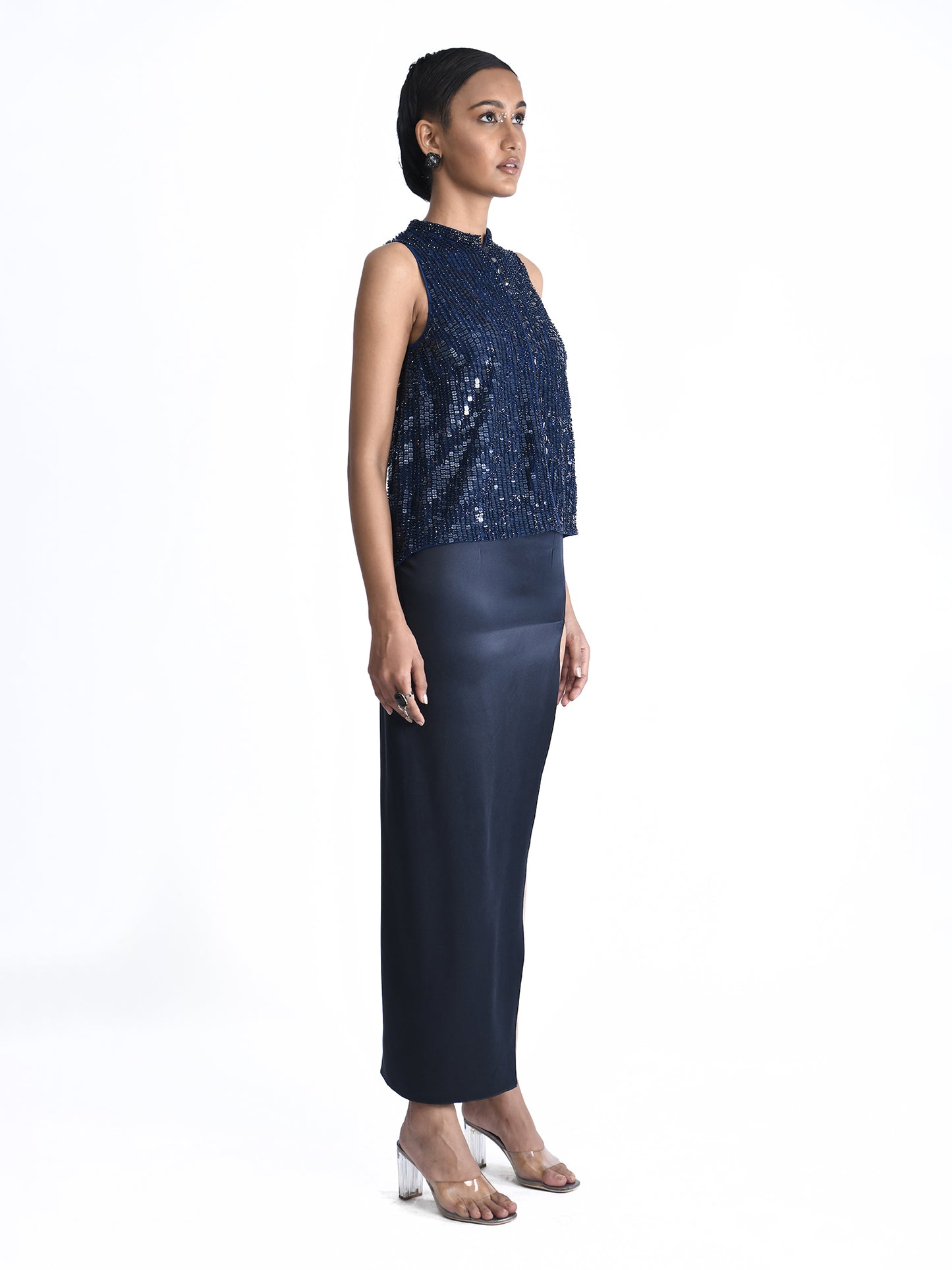 Sheeted Sleeveless Jacket