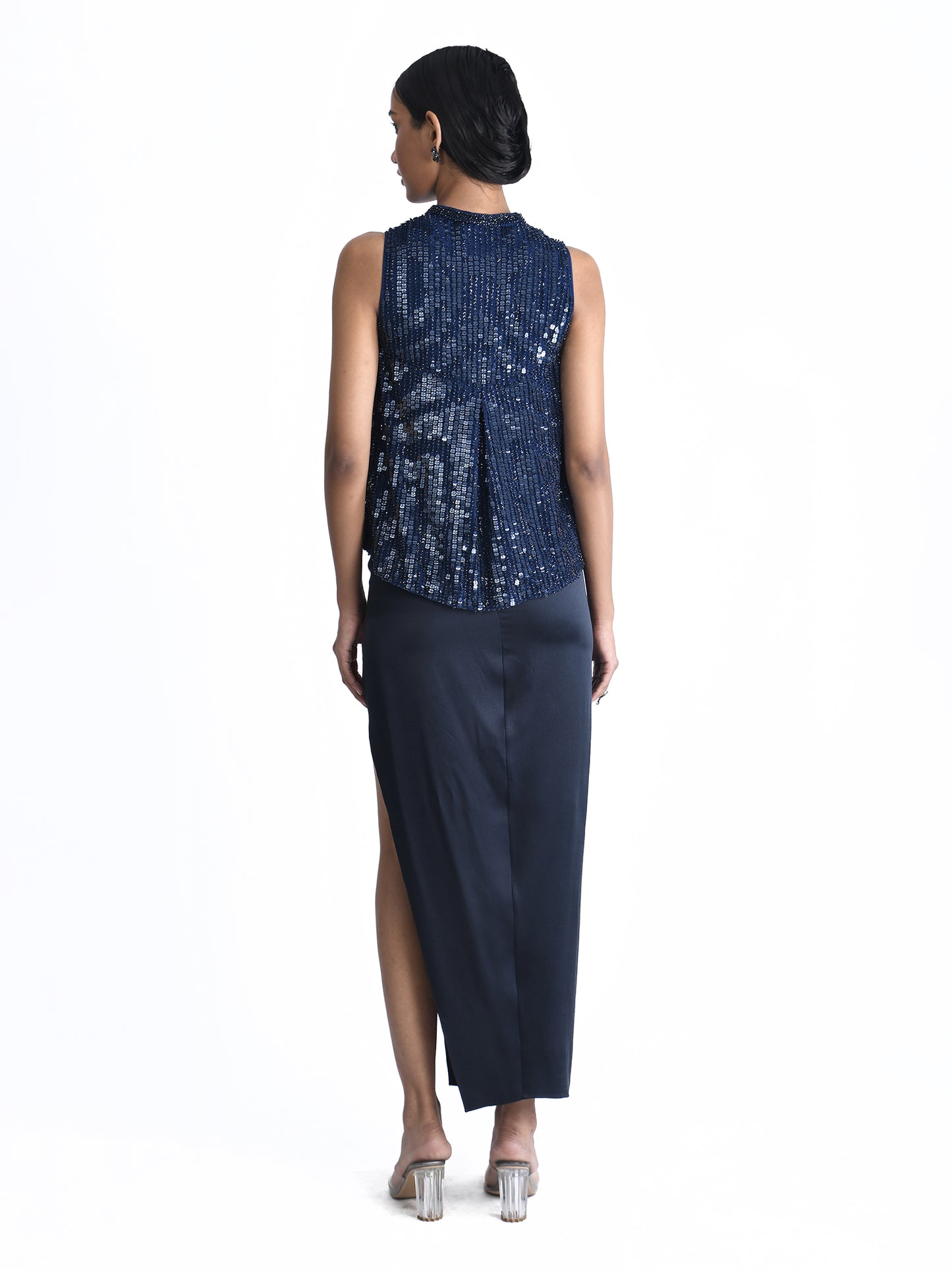 Sheeted Sleeveless Jacket