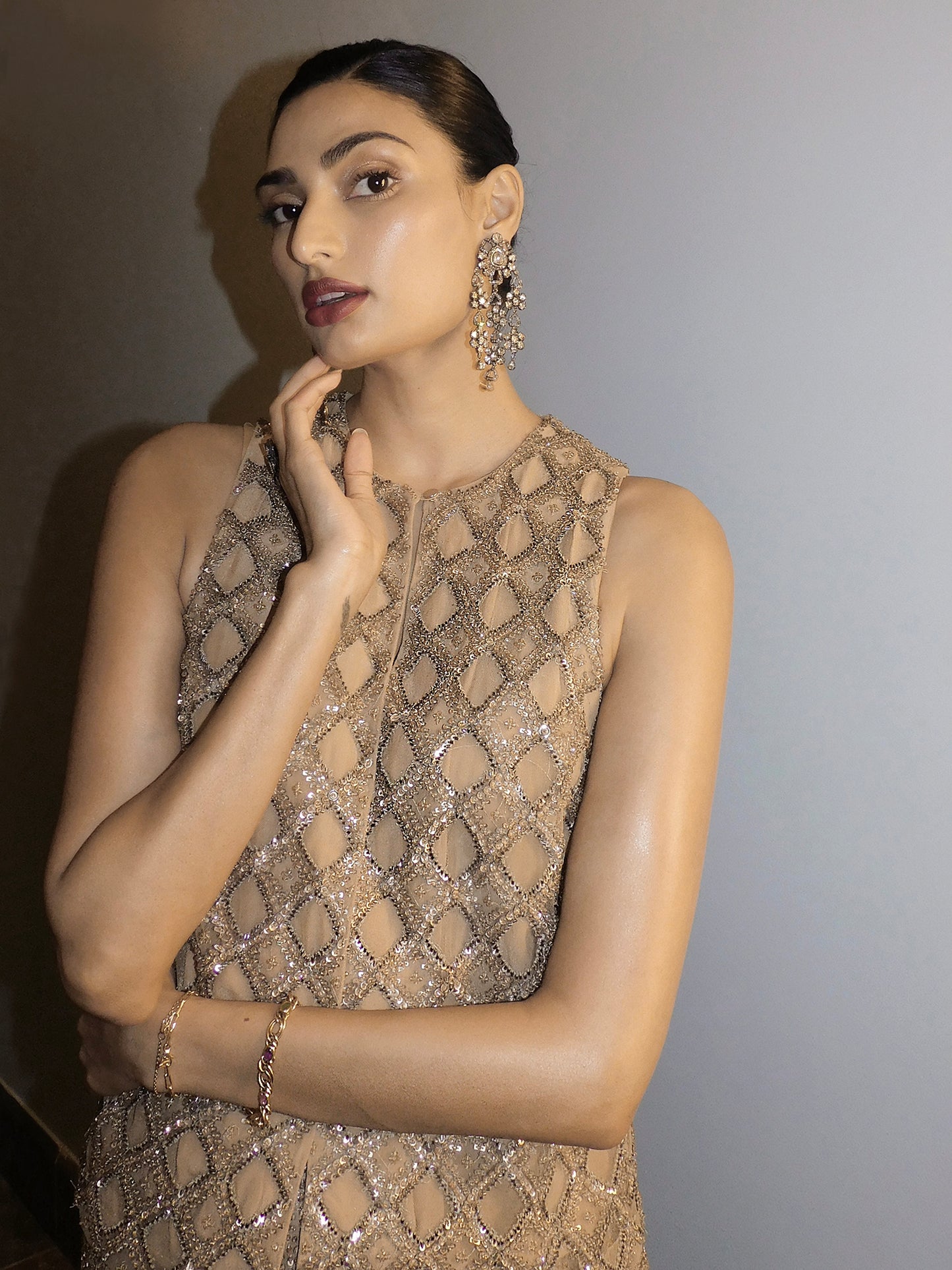 Athiya Shetty In Chrysler Twin Jacket Set