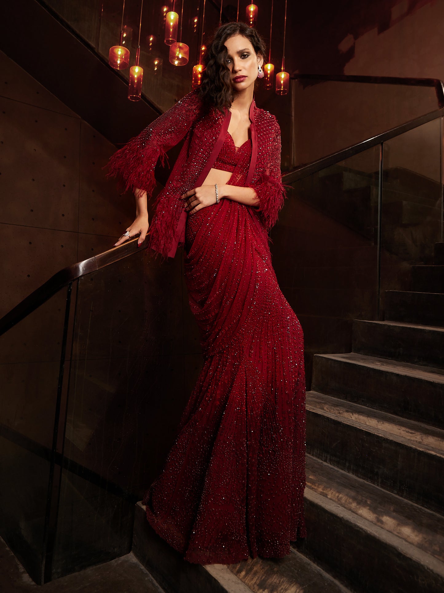 Yuri Jacket With Alexey Draped Sari