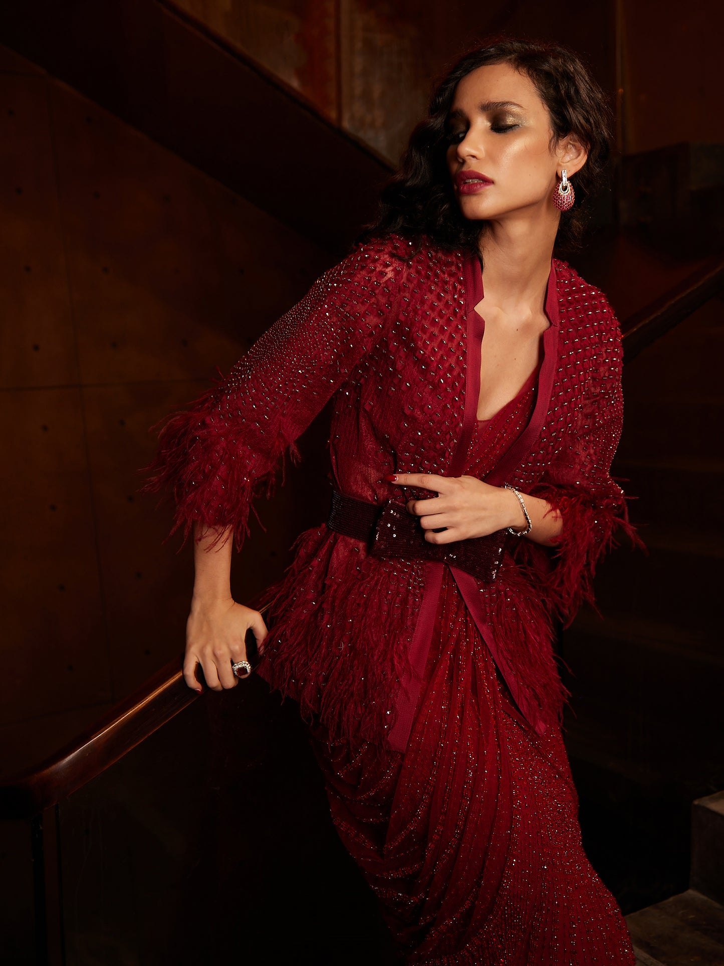 Yuri Jacket With Alexey Draped Sari