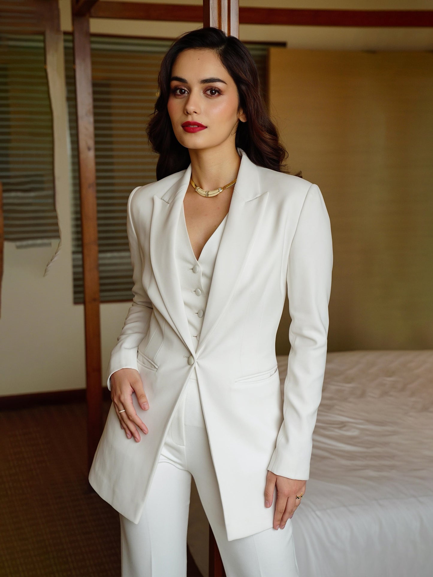 Manushi Chhillar In Elegant Power Jacket Set