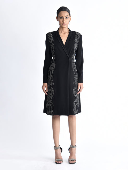 Black Trench With Metallic Highlights