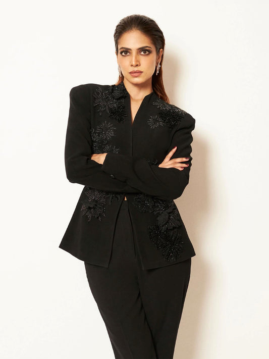 Malavika Mohanan In Statement Noir Elegance Jacket