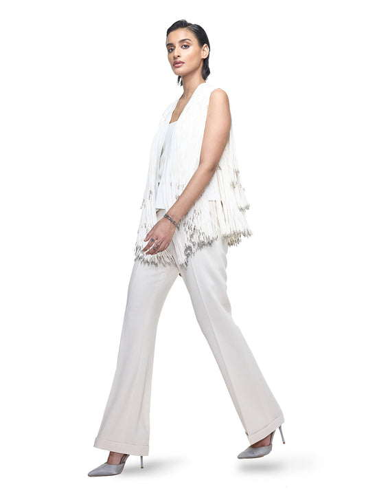 Sleeveless Fringe Jacket