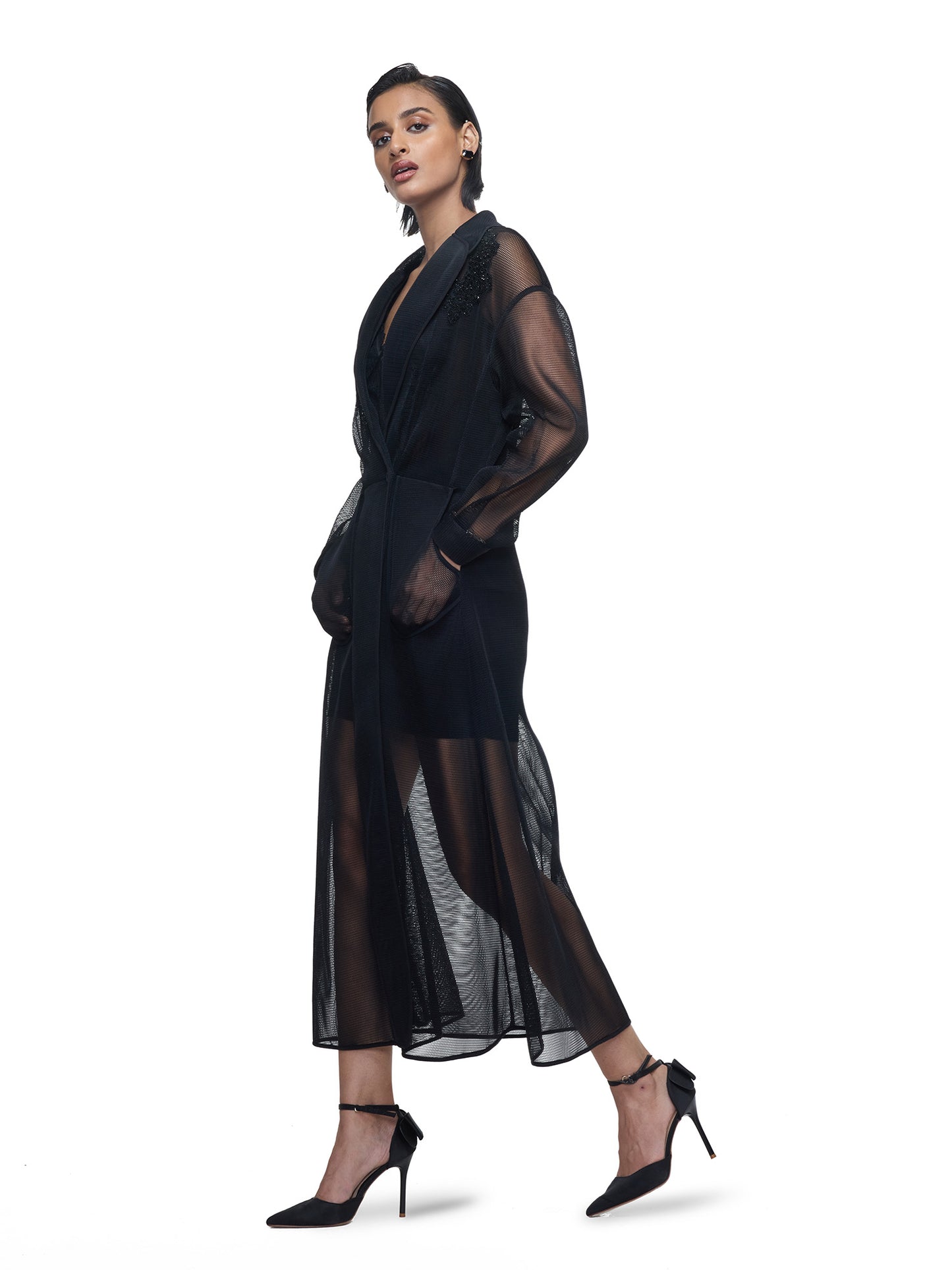 Lace Detail Sheer Jacket