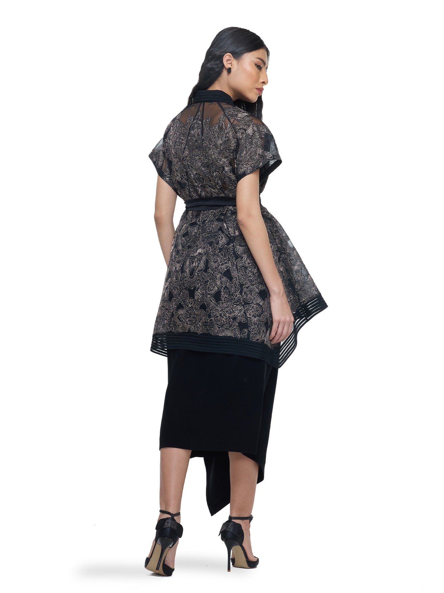 Floral Embroidered Sheer Top