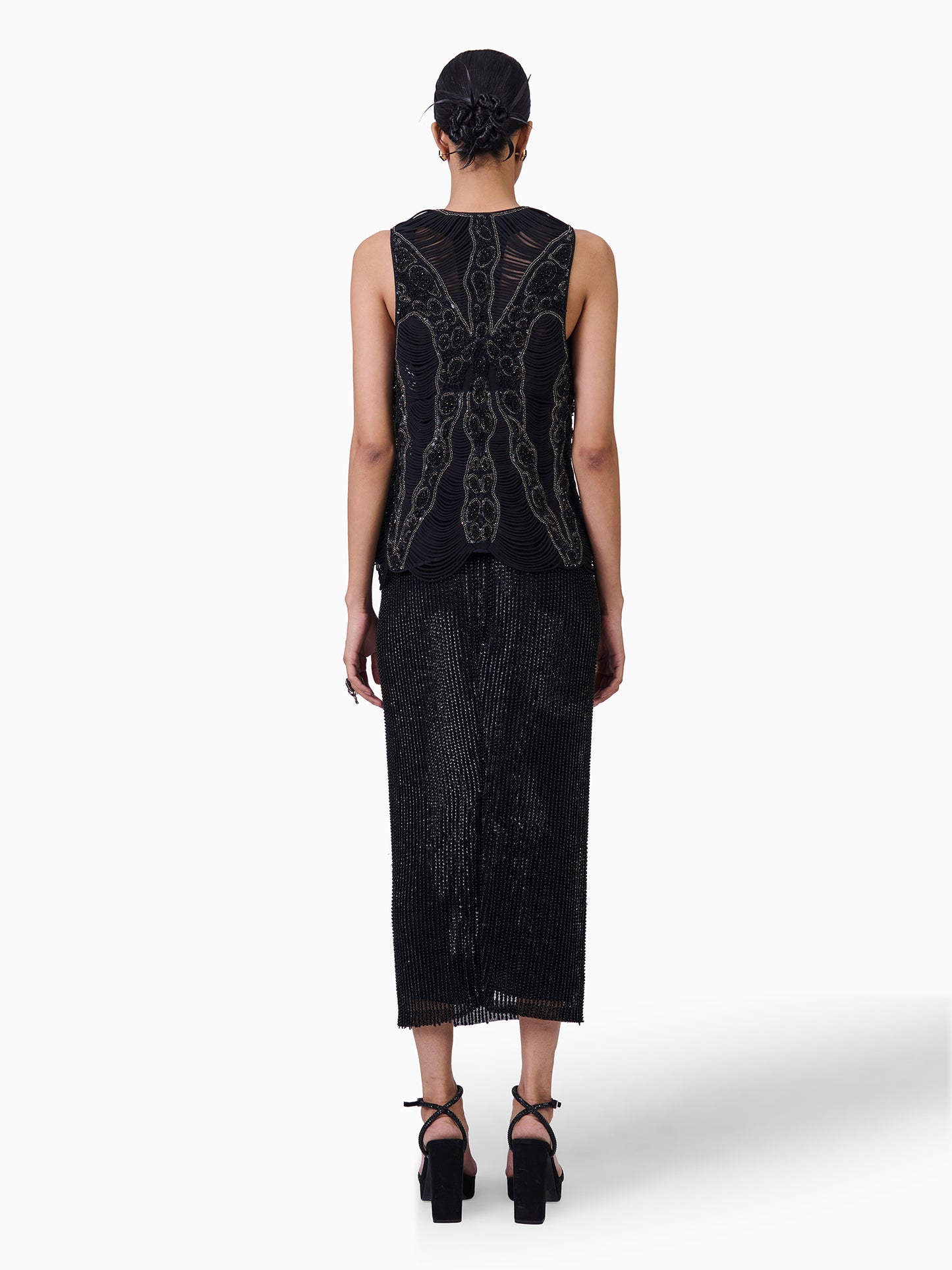 Noir Eclat Embellished Sculpted Jacket