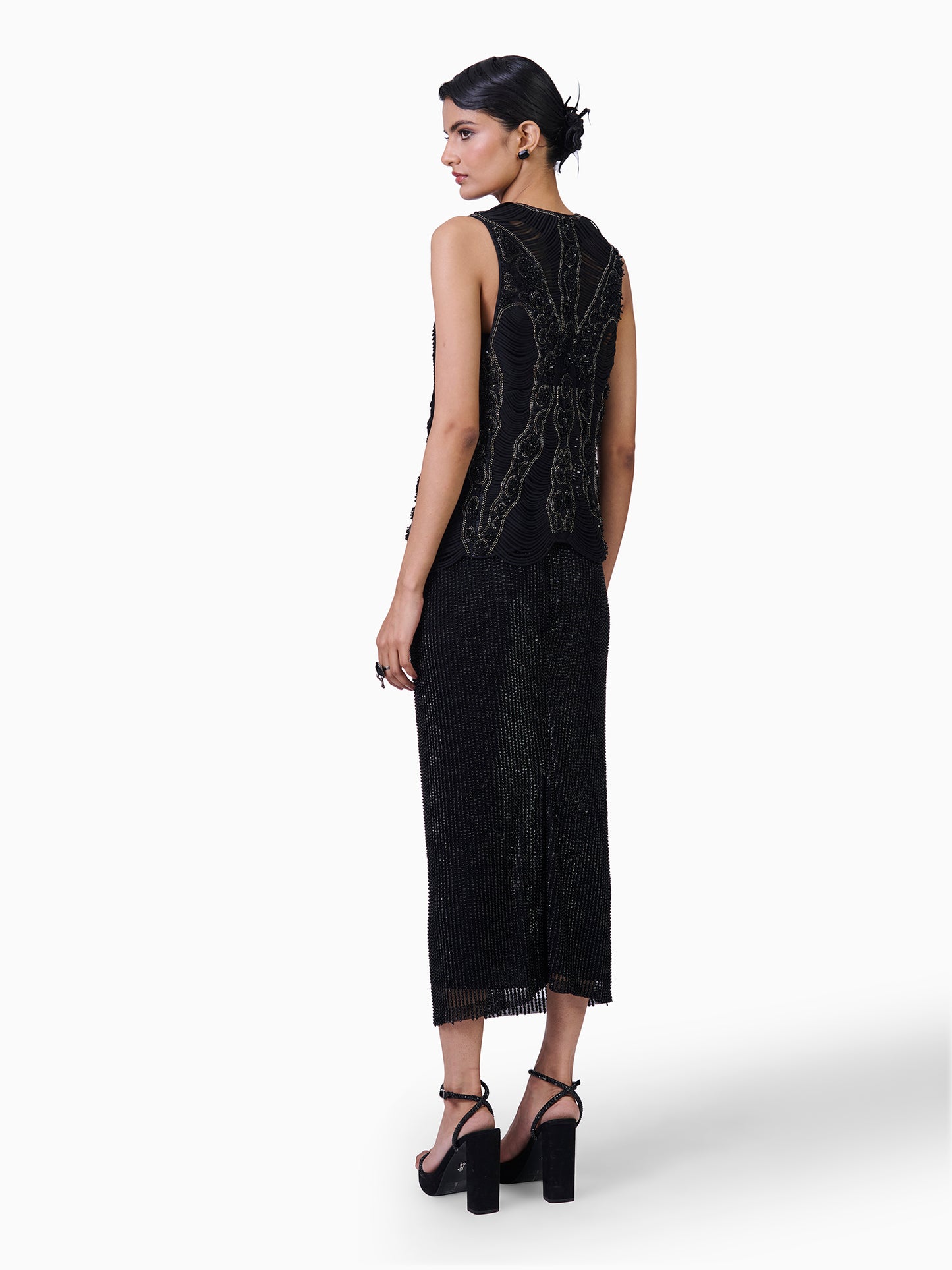 Noir Eclat Embellished Sculpted Jacket