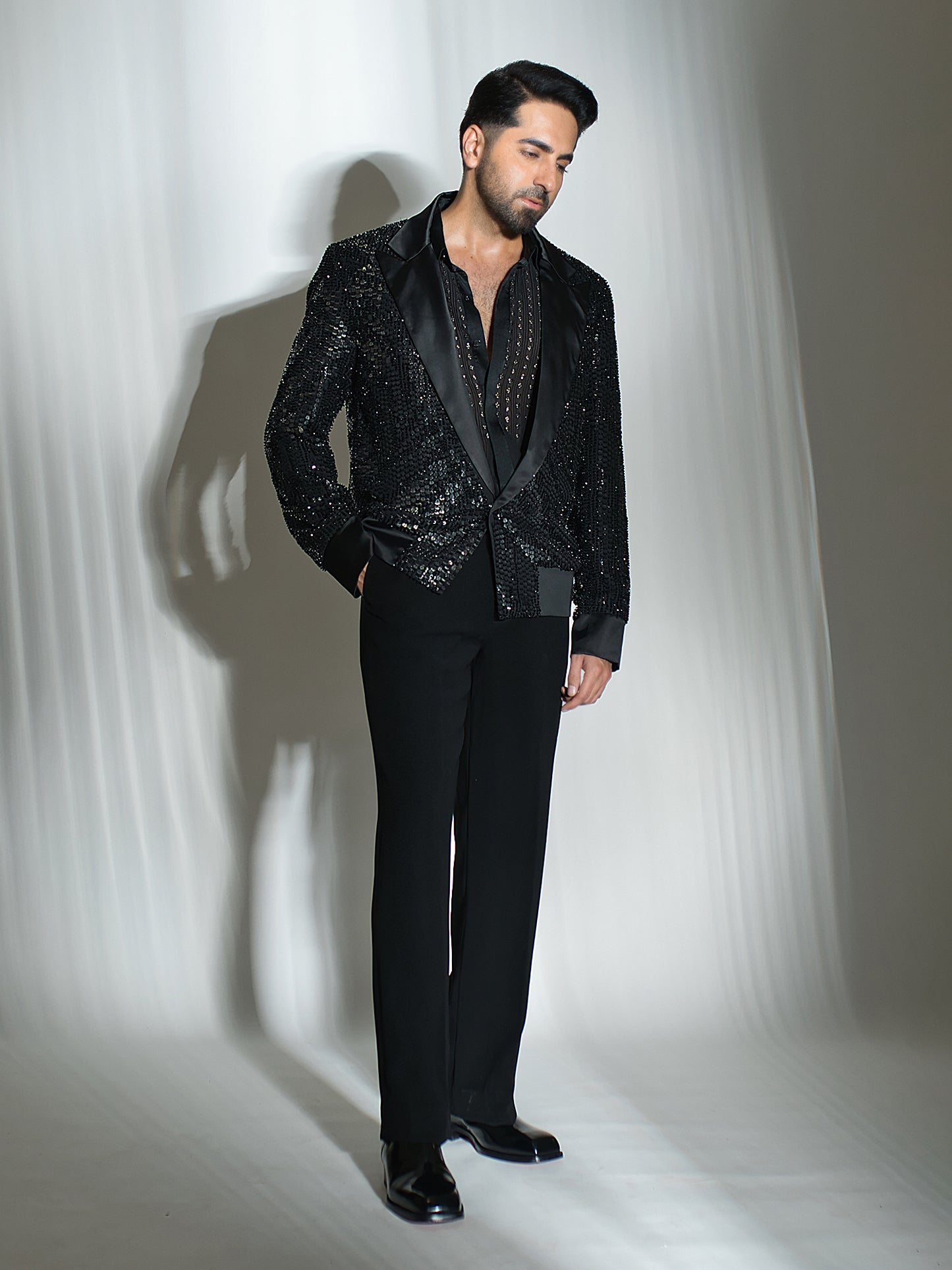 Ayushmann Khurrana In Black Aroon Jacket