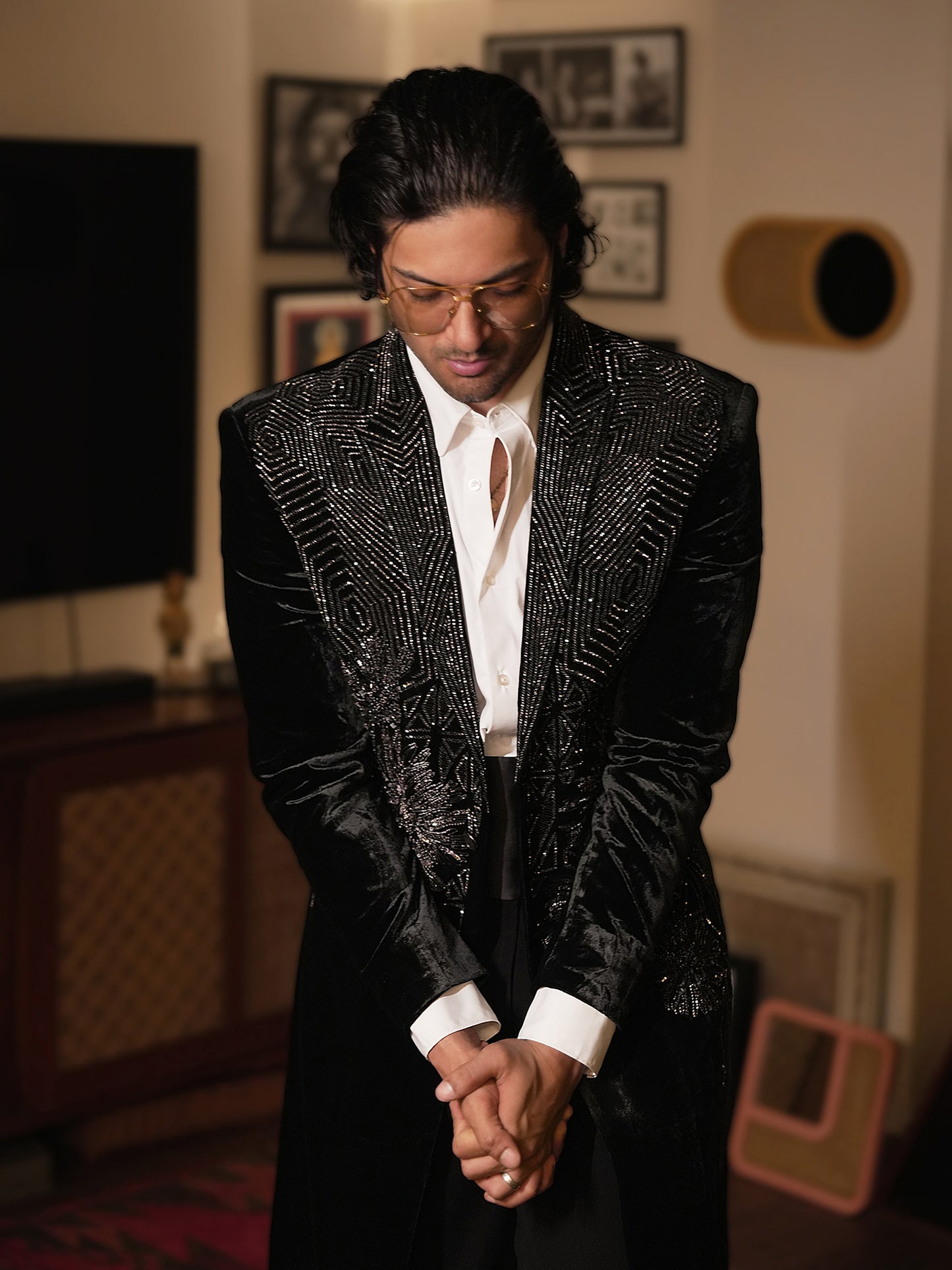 Ali Fazal In Abstract Bloom Jacket