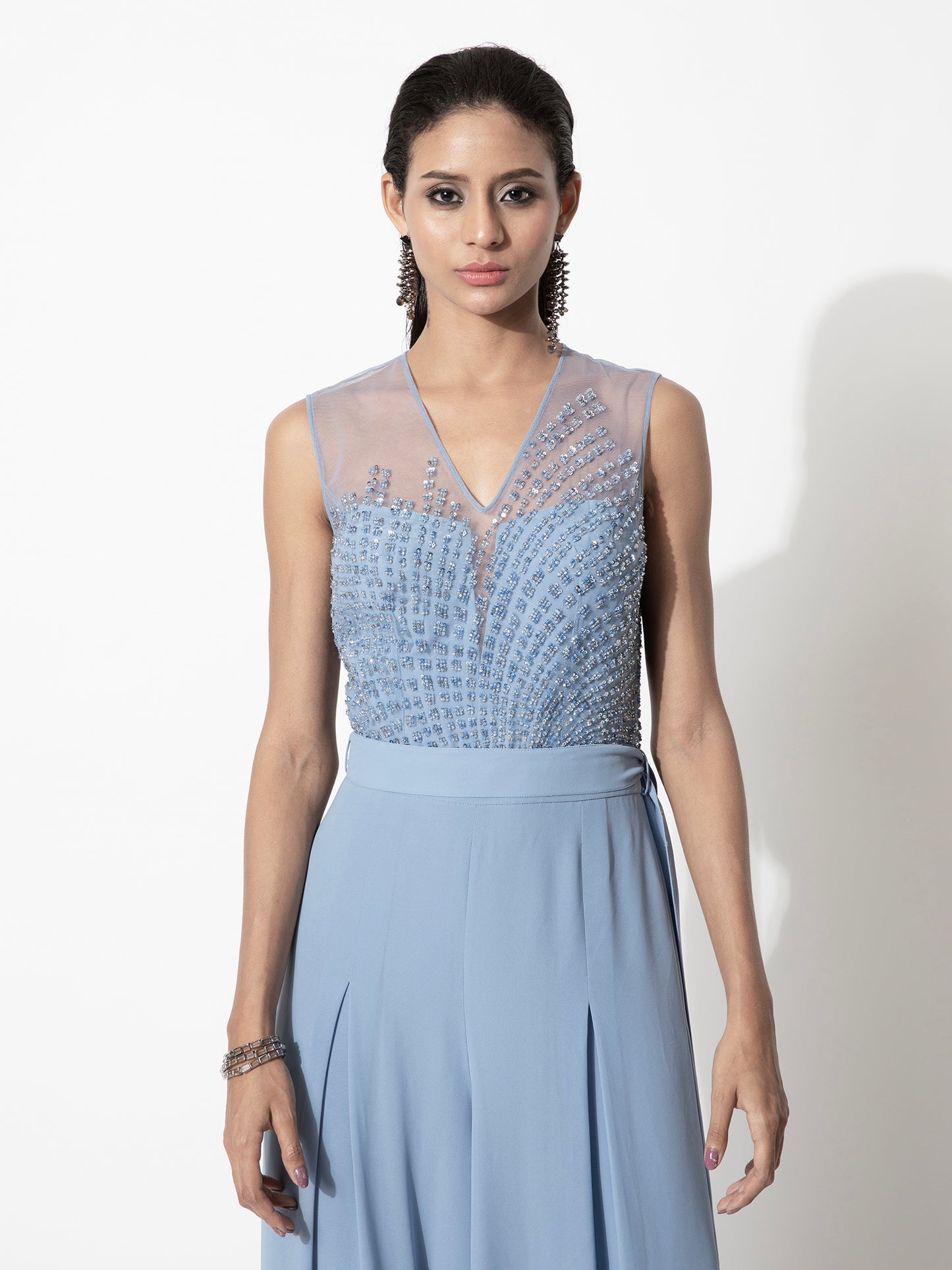 Flared Embroidered Jumpsuit
