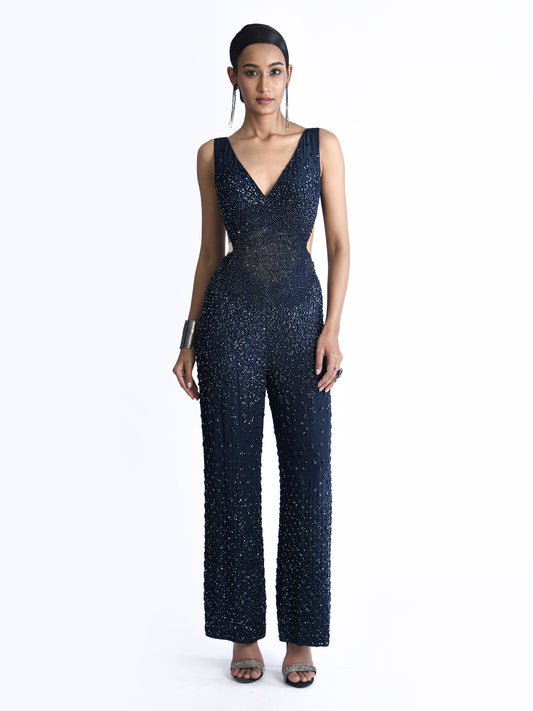 Embellished Jumpsuit with Cutouts