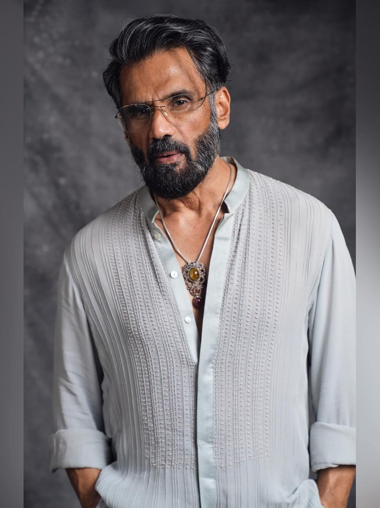 Suniel Shetty In Oculus Straight Fit Kurta