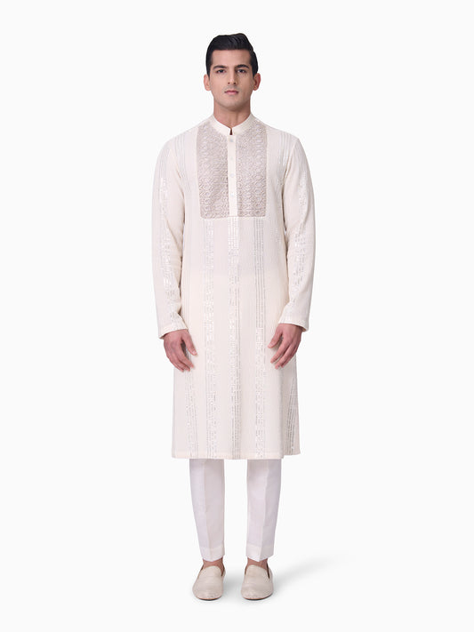 Ivory Embroidered Kurta Set