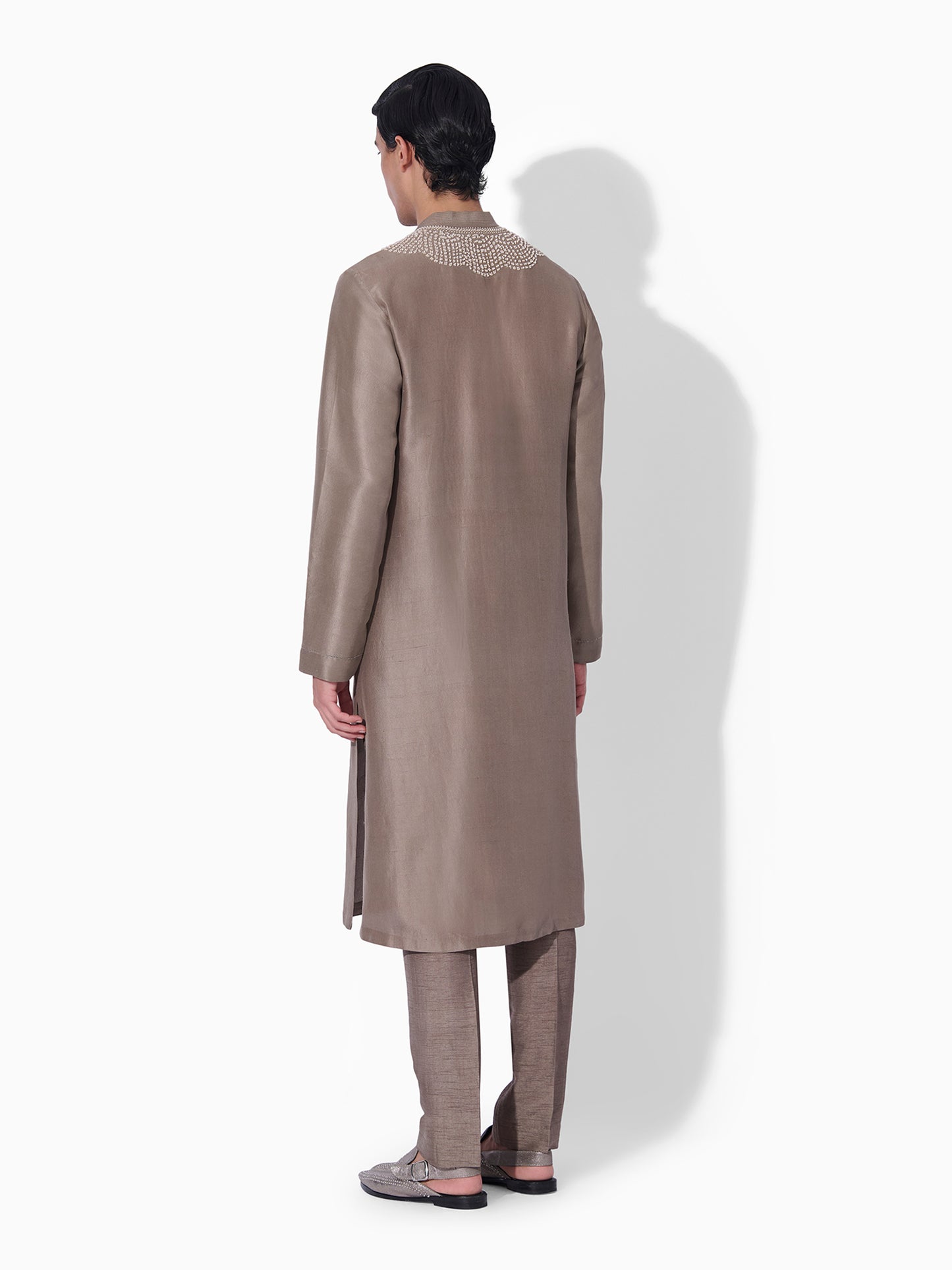 Mocha Mousse Embroidered Kurta Set