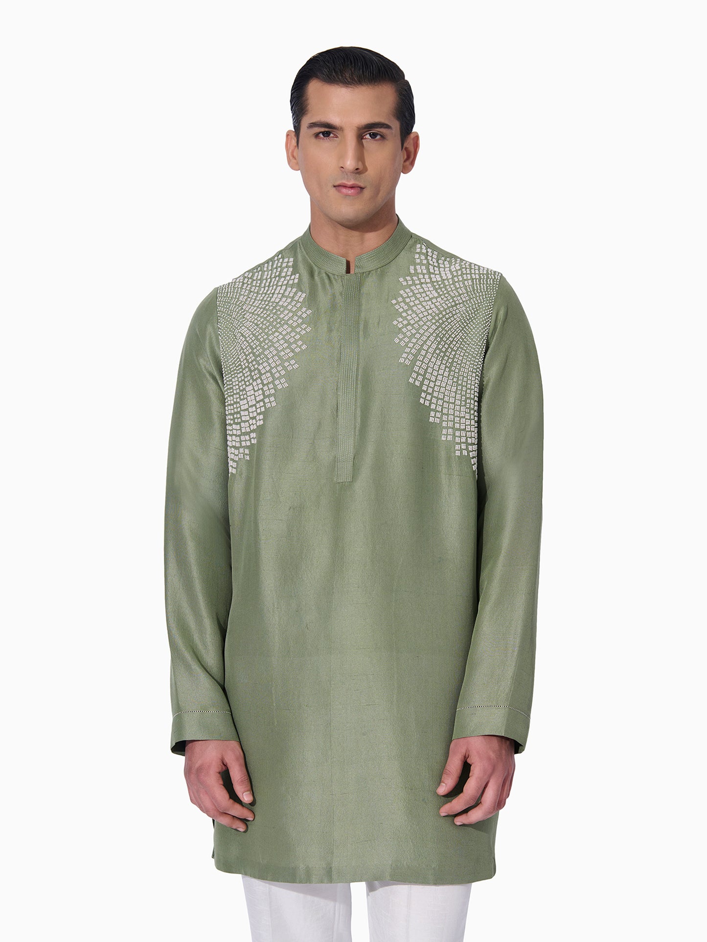 Green Fern Embroidered Kurta Set