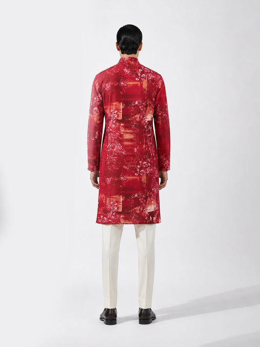 Painterly Stripe Print Kurta Set