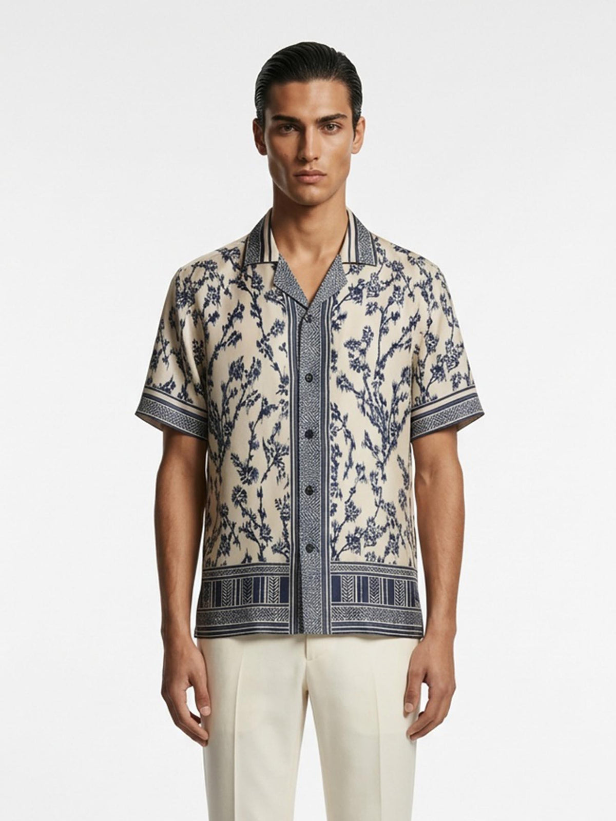 Botanical Precision Cuban Collar Shirt