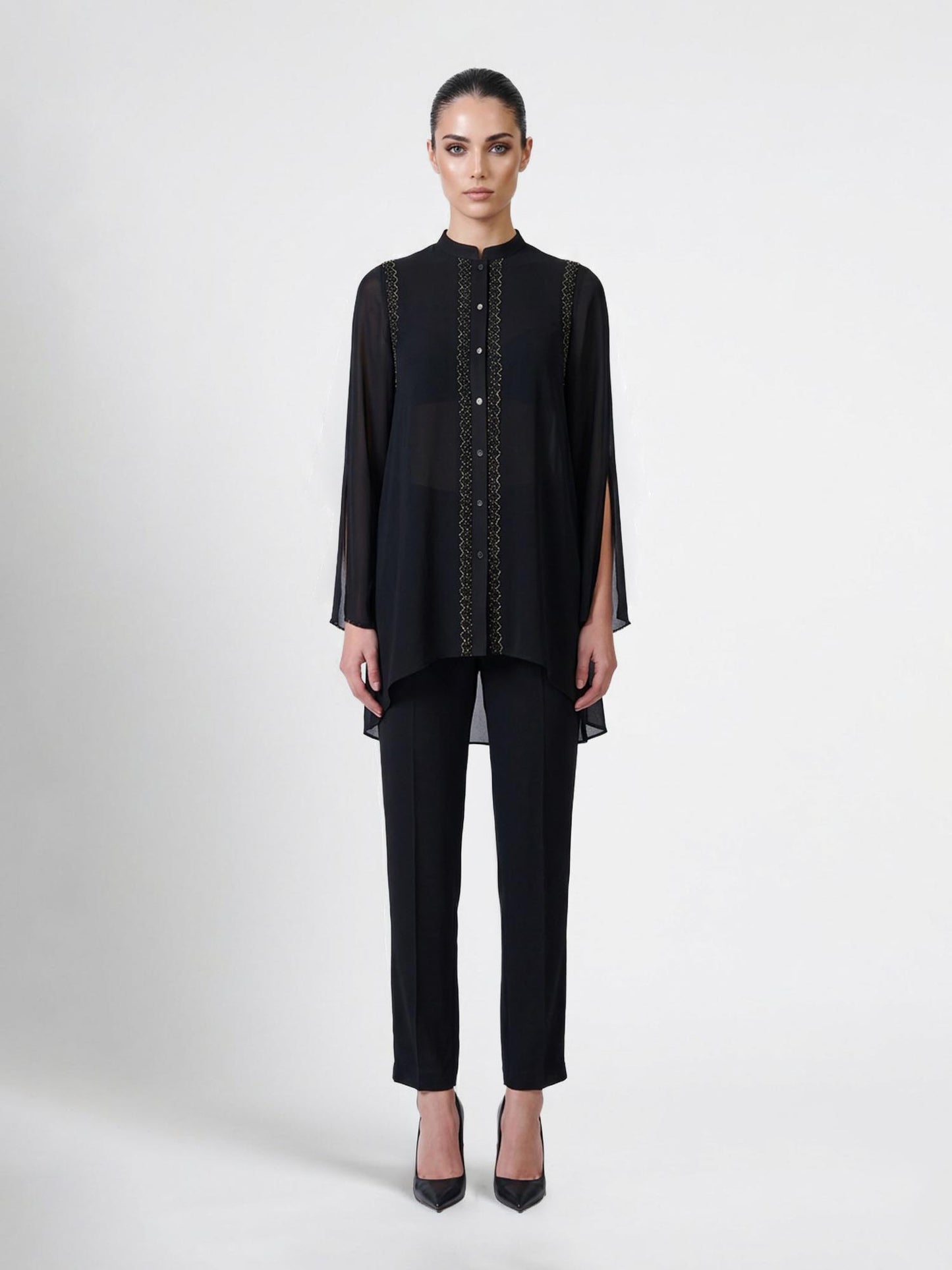 Asymmetrical Top With Embroidery