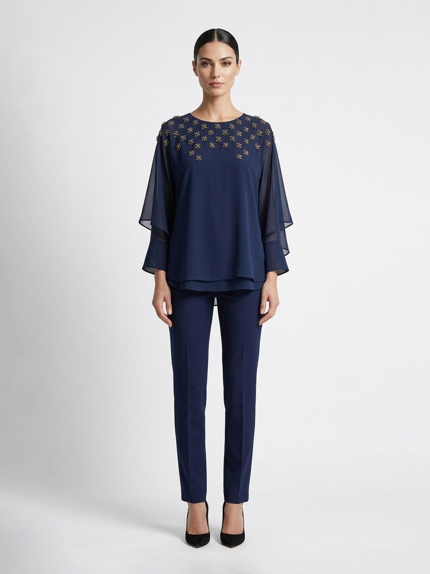 Embellished Draped Top