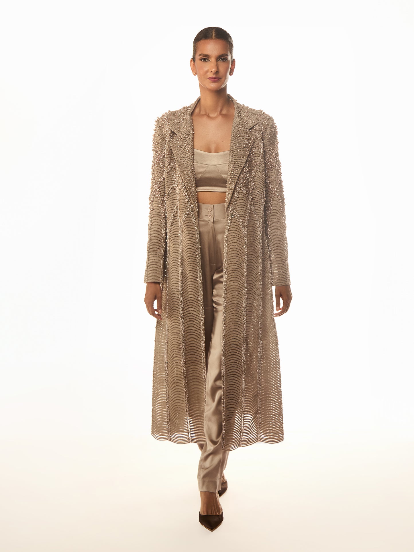 Poorna Jaganathan in Mabe Pearl Dori Jacket Set